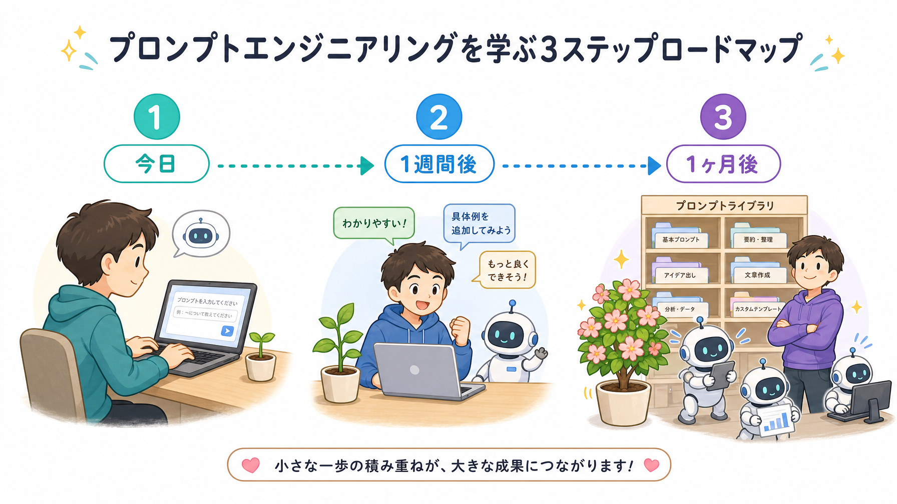 プロンプトエンジニアリング学習の3ステップロードマップ